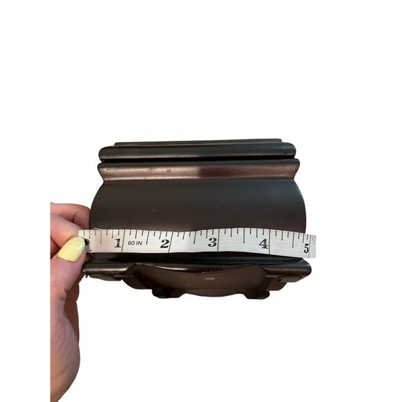 NWOB Wooden Stained Dark Small Victorian Retro Toned Jewelry Box - Picture 3 of 8